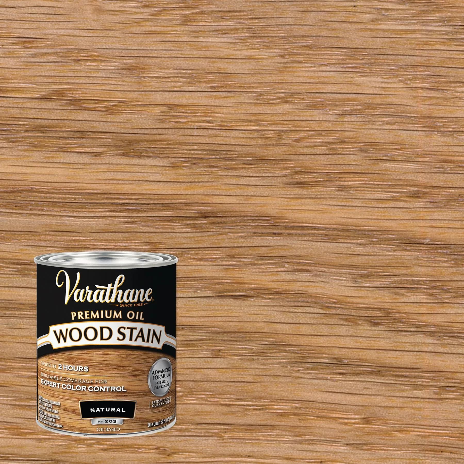 Varathane Natural Oil-Based Wood Stain Quart (32 Fl Oz) | Rich Color for Interior Wood - view 2