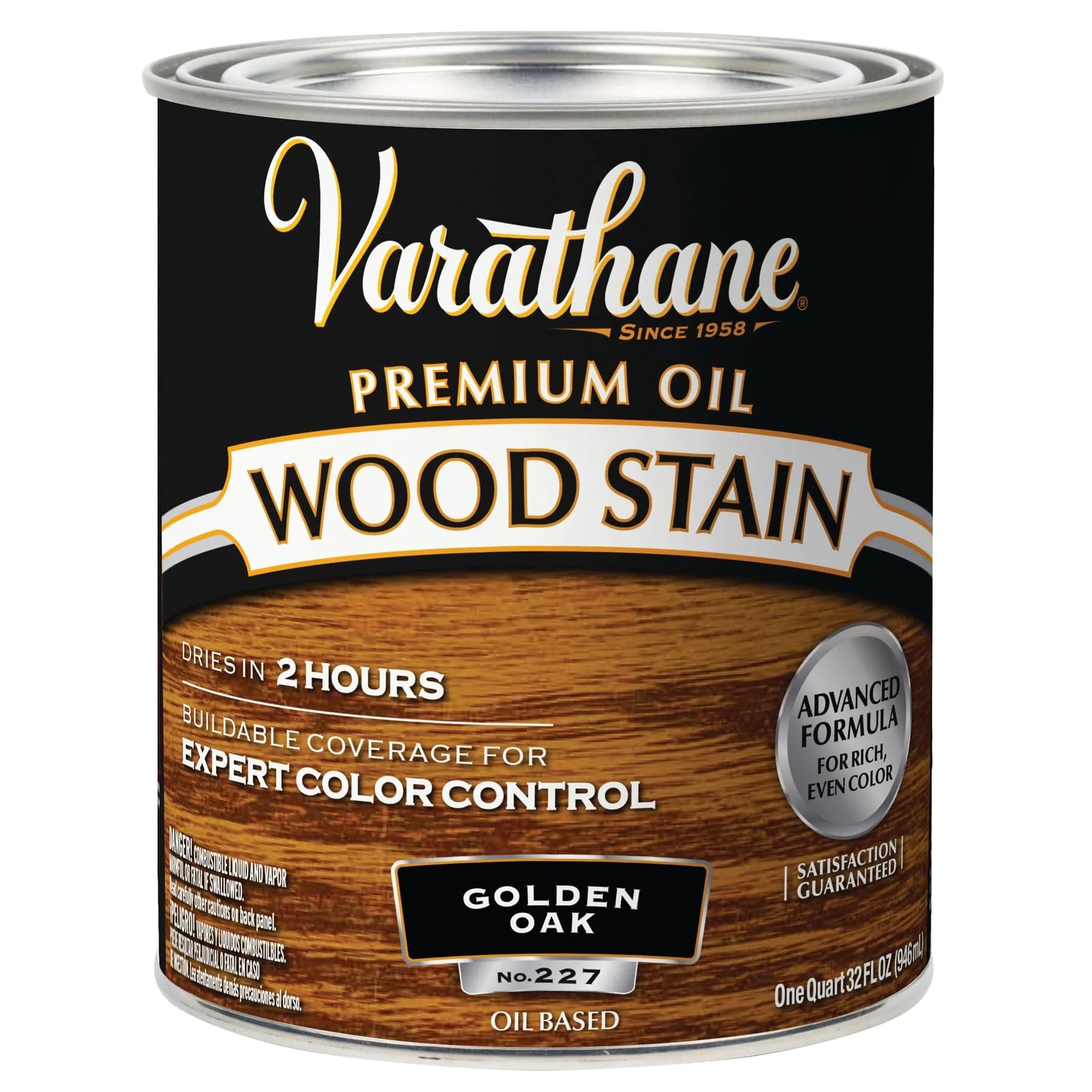 Varathane Golden Oak Oil-Based Wood Stain Quart (32 Fl Oz) | Rich Wood Color for Interiors - main product image