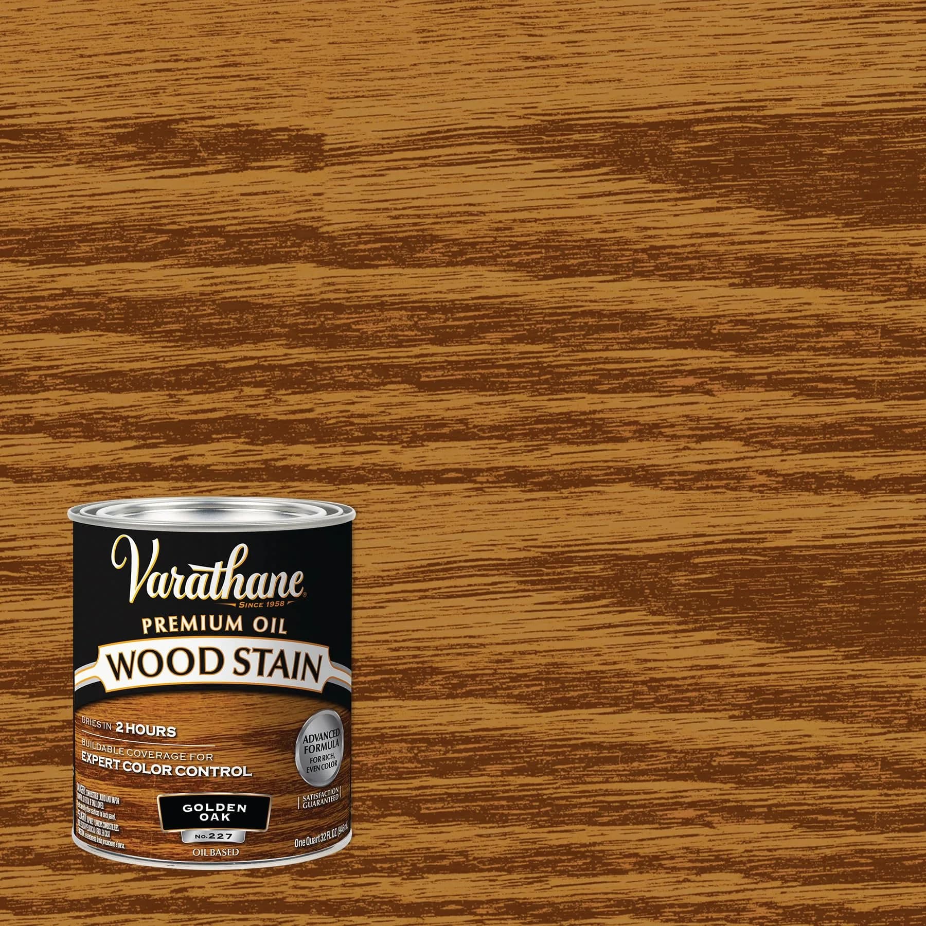 Varathane Golden Oak Oil-Based Wood Stain Quart (32 Fl Oz) | Rich Wood Color for Interiors - view 2