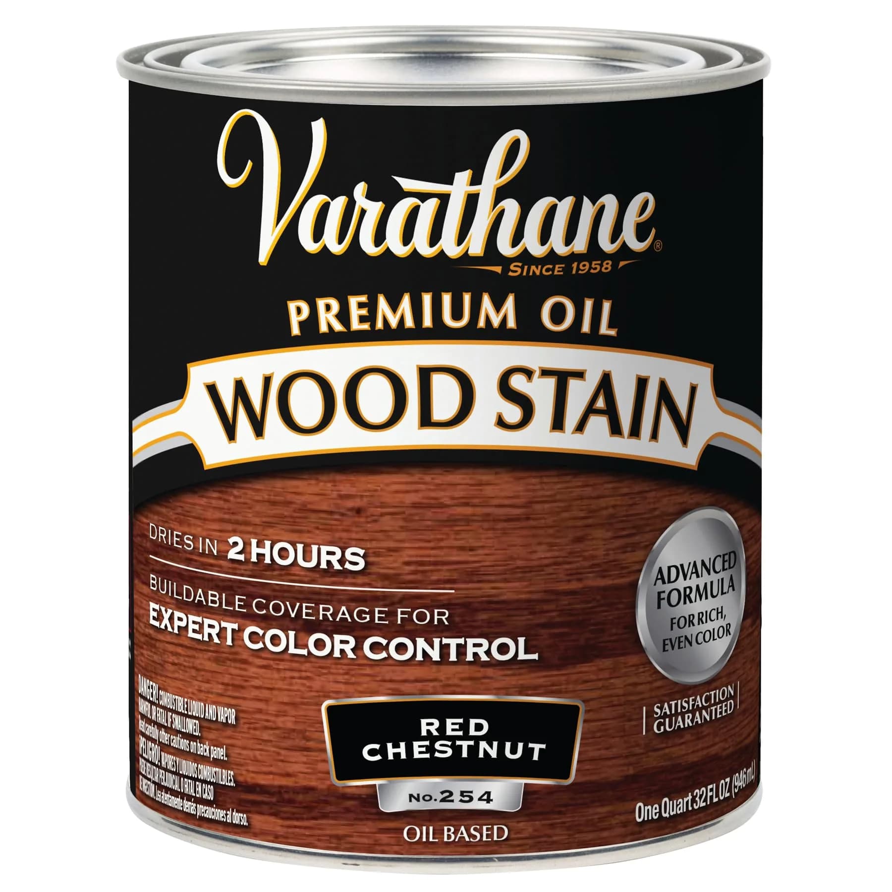 Varathane Premium Red Chestnut Oil-Based Wood Stain - Quart (32 Fl Oz) for Rich Interior Wood Color - main product image