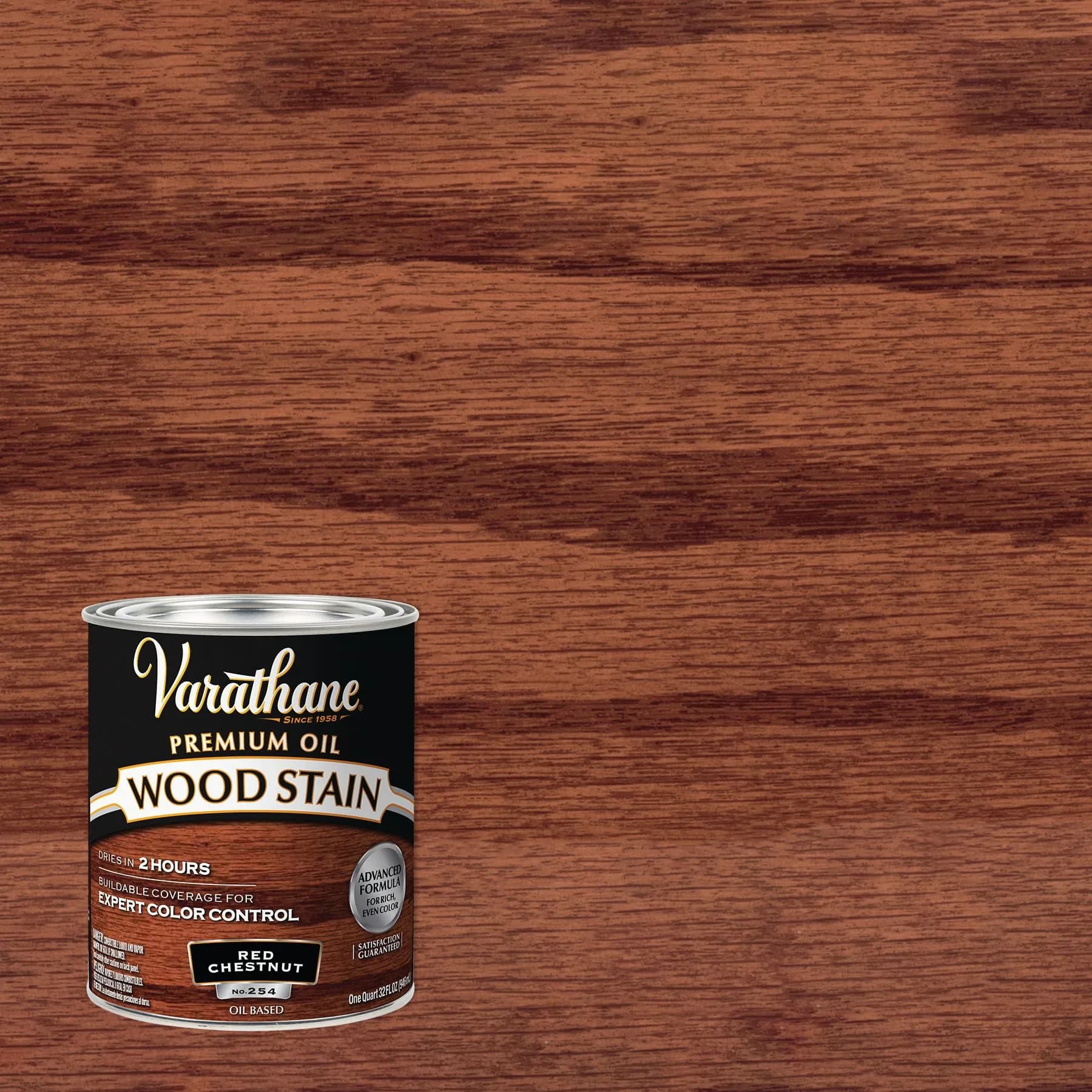 Varathane Premium Red Chestnut Oil-Based Wood Stain - Quart (32 Fl Oz) for Rich Interior Wood Color - view 2