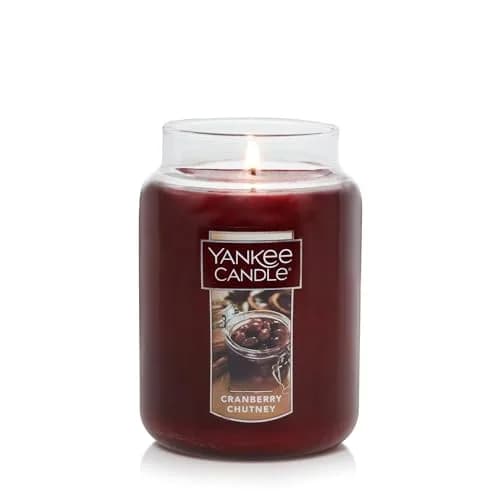 Yankee Candle Cranberry Chutney 22oz Large Jar Candle | Over 110 Hours Burn Time, Autumn Scent for Home thumbnail 3