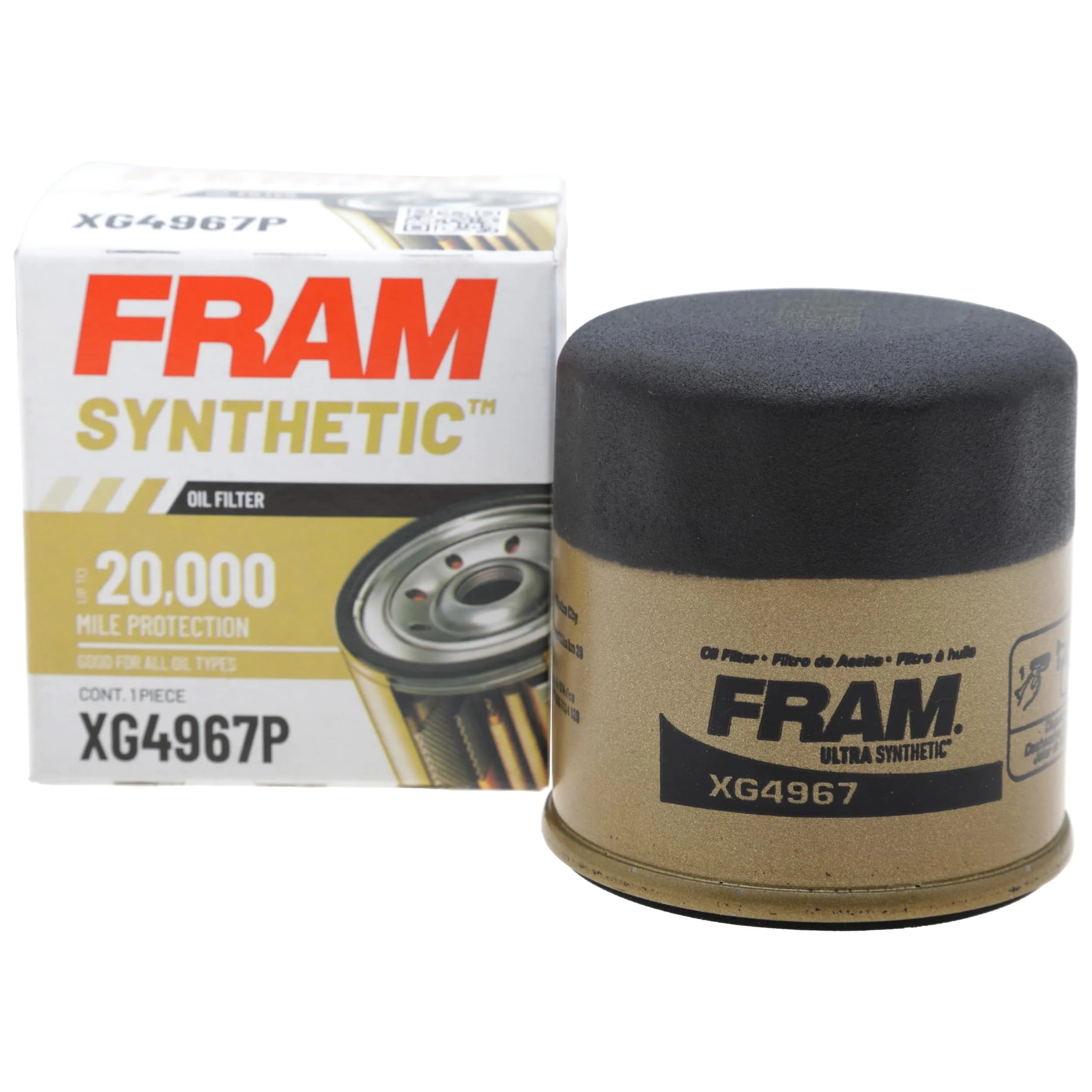 Fram Synthetic XG4967P Engine Oil Filter 3.01 in (7.65 cm) | 20,000 Mile Synthetic Oil Protection