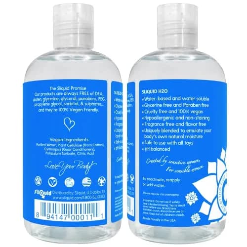 Sliquid H2O Water Based Lubricant 255ml (8.5 Fl Oz) | Natural, Sensitive Skin Formula thumbnail 2