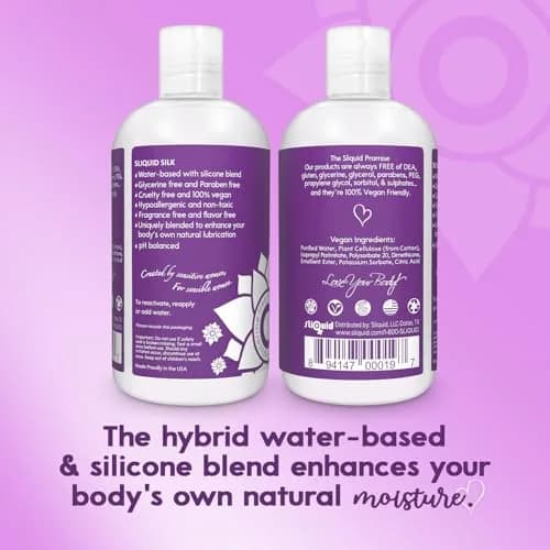 Sliquid Silk Intimate Lubricant, 8.5 Fl Oz (Pack of 2) | Hypoallergenic, Waterproof, Unscented thumbnail 2