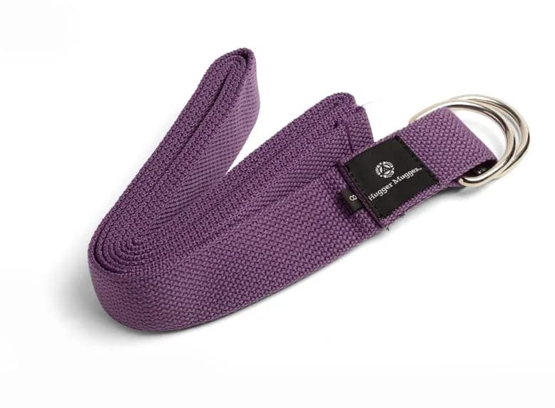 Hugger Mugger D-Ring Yoga Strap (Purple, 6 ft.) | Durable Cotton Webbing & Metal Buckle thumbnail 2