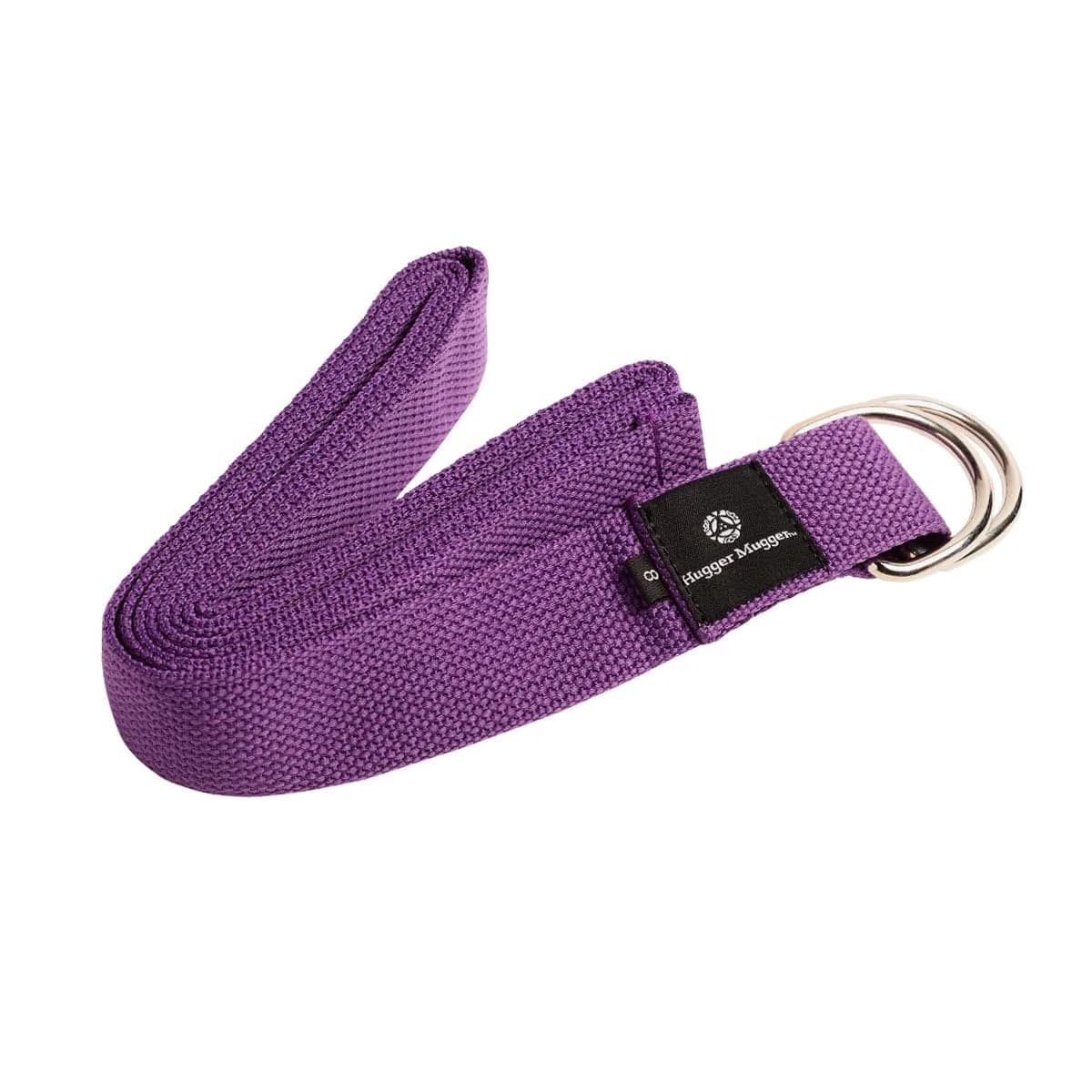 Hugger Mugger D-Ring Yoga Strap (Purple, 8 ft.) | Secure Cotton Webbing for Flexibility & Alignment