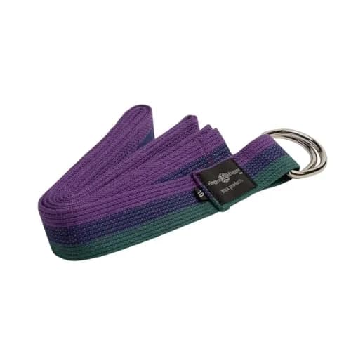 Hugger Mugger D-Ring Yoga Strap (Multi-Stripe, 10 ft.) | Secure Cotton Webbing for Yoga & Stretching thumbnail 1