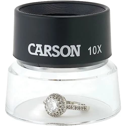 Carson LumiLoupe 10X Power Black/Clear Stand Magnifier | Ambient Light, 1.0 inch Lens Diameter thumbnail 4