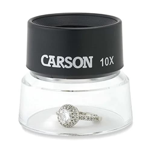 Carson LumiLoupe 10X Power Black/Clear Stand Magnifier | Ambient Light, 1.0 inch Lens Diameter thumbnail 3