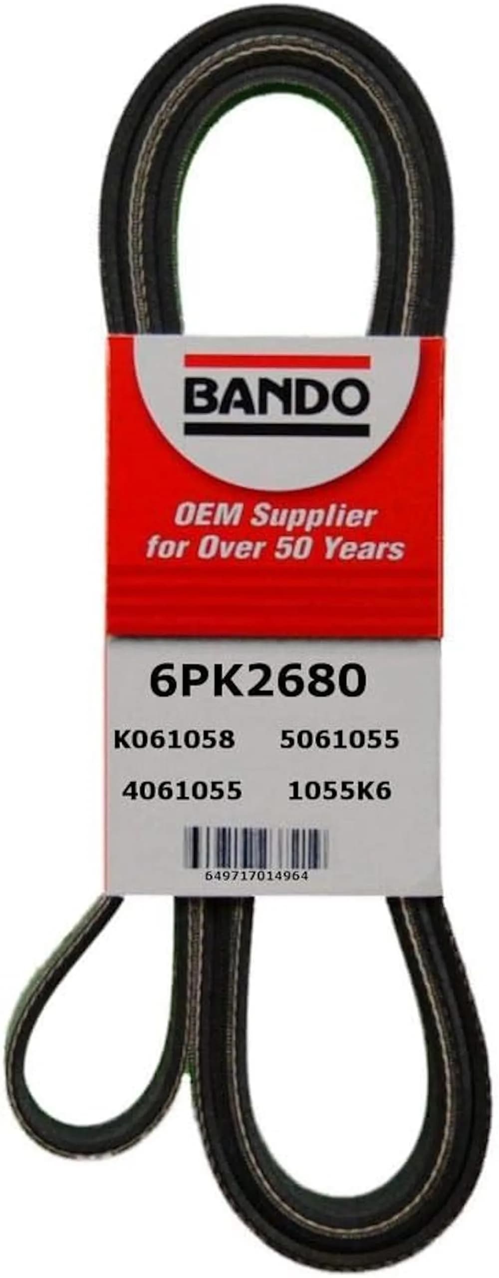Bando USA 6PK2680 OEM Serpentine Belt | OEM Quality, Heat Resistant, Long Lasting (70-120 chars)
