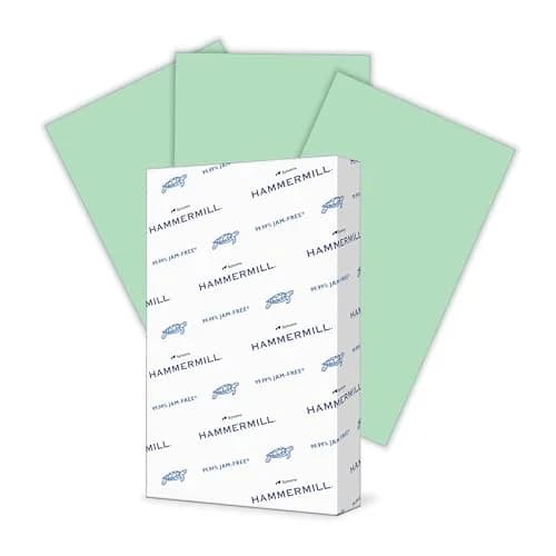 Hammermill Colored Paper, 20 lb Green Printer Paper, 8.5 x 14 Legal (500 Sheets) | FSC Certified, Made in USA thumbnail 1