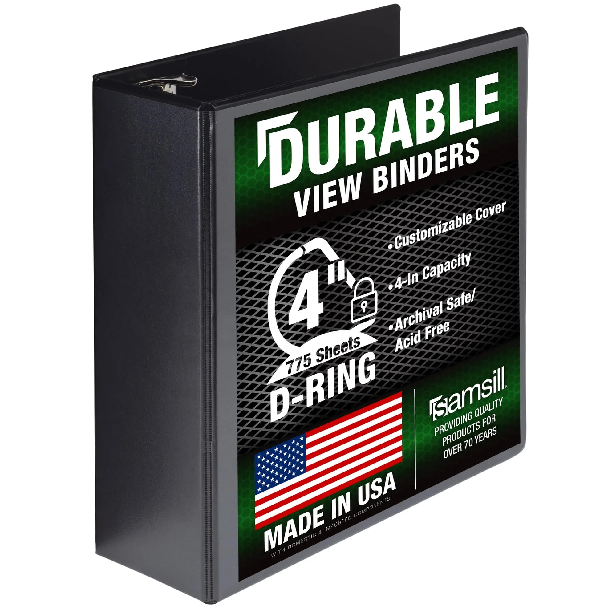 Samsill Durable 1 Inch 3 Ring Binder, Blue, 4 Pack | Heavy-Duty D-Ring Storage for Office & School — 4 Inch / Black