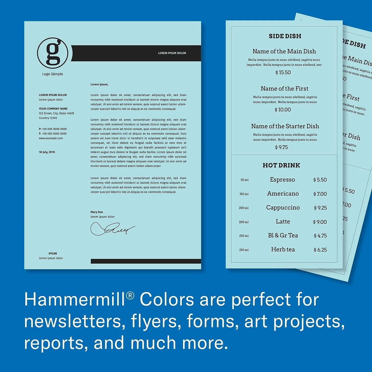 Hammermill Colored Paper, 20 lb Blue Legal Paper 21.59 cm x 35.56 cm (8.5 x 14 Inches) | Smooth Surface, 30% Recycled Fiber - view 8