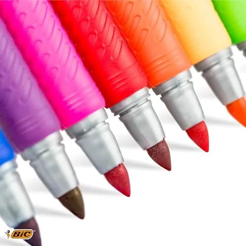 BIC Marking Pen Fine Point 8-Count Assorted Colors | Long-Lasting, Non-Slip Grip, Quick-Drying Ink thumbnail 6