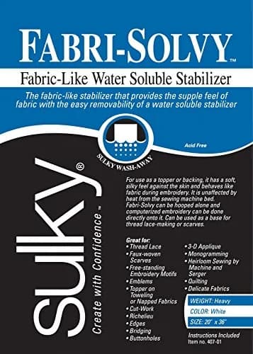 Sulky Fabri-Solvy Water-Soluble Stabilizer 50.8 cm x 0.91 m (20" x 1yd) | Dissolves Cleanly for Delicate Fabrics thumbnail 1