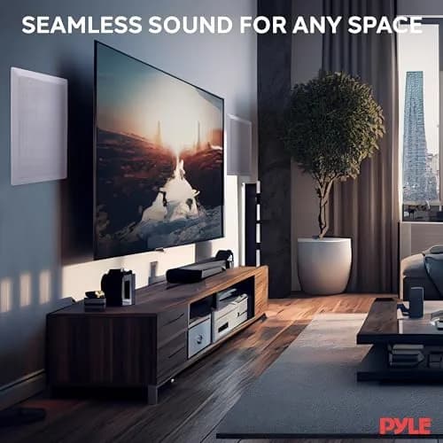 Pyle 200 Watts 6.5'' In-Wall / In-Ceiling Rectangle Stereo Speakers - 2-Way Hi Fi Sound with Flush Mount, White (Pair) | Full Range Stereo thumbnail 7