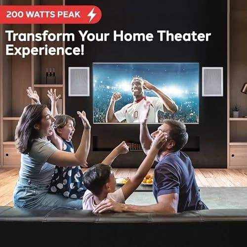 Pyle 200 Watts 6.5'' In-Wall / In-Ceiling Rectangle Stereo Speakers - 2-Way Hi Fi Sound with Flush Mount, White (Pair) | Full Range Stereo thumbnail 3