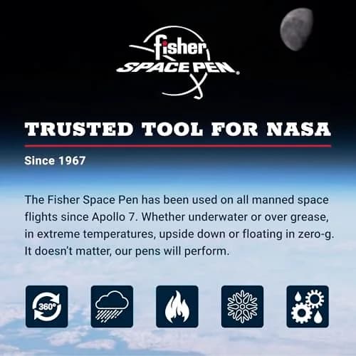 Fisher Space Pen Chrome Space Shuttle Imprint Cap-O-Matic Pen | Writes Upside Down & Extreme Temperatures thumbnail 4