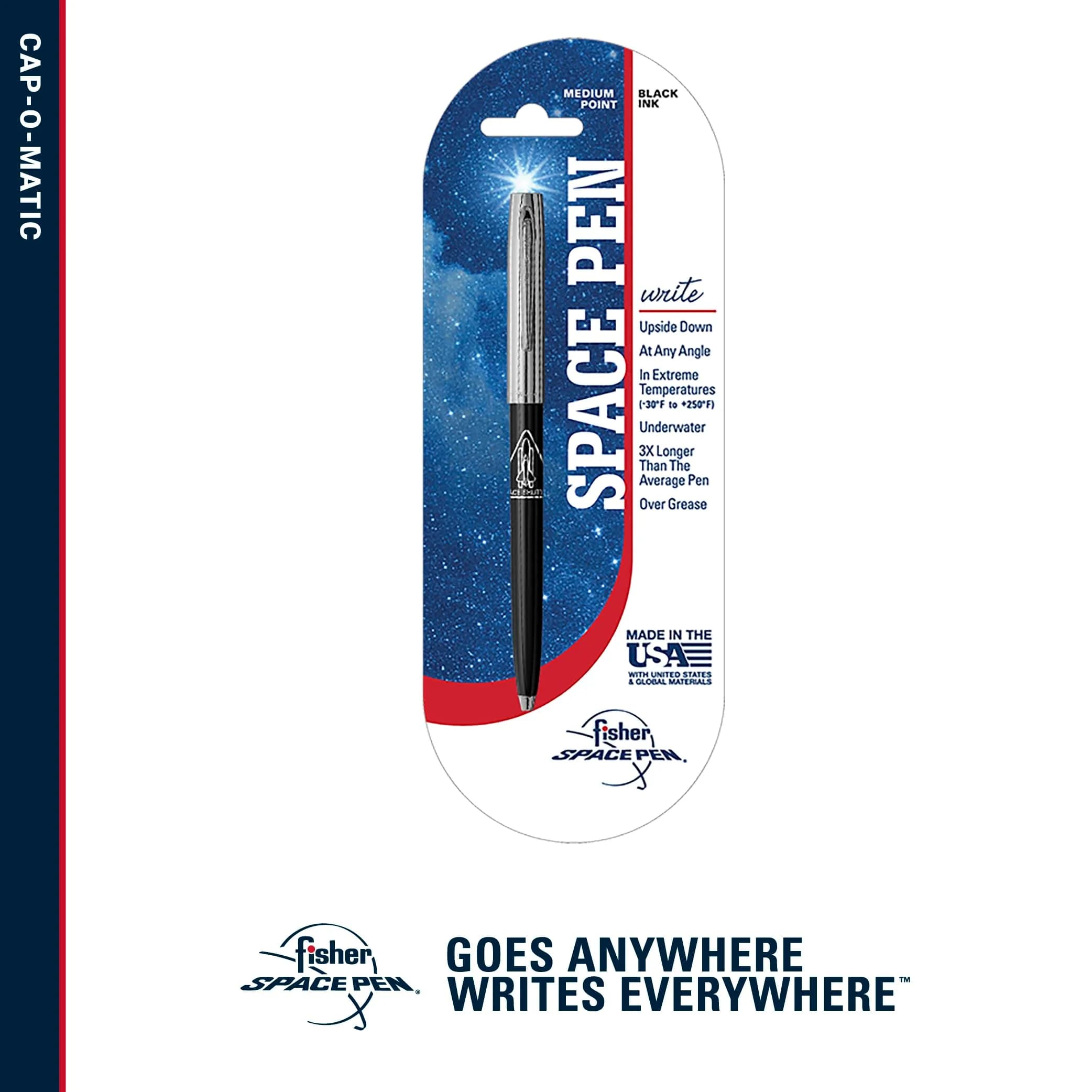 Fisher Space Pen Chrome Space Shuttle Imprint Cap-O-Matic Pen | Writes Upside Down & Extreme Temperatures - view 7