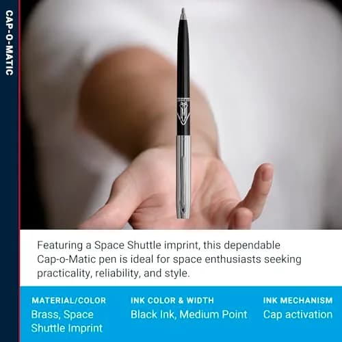 Fisher Space Pen Chrome Space Shuttle Imprint Cap-O-Matic Pen | Writes Upside Down & Extreme Temperatures thumbnail 3