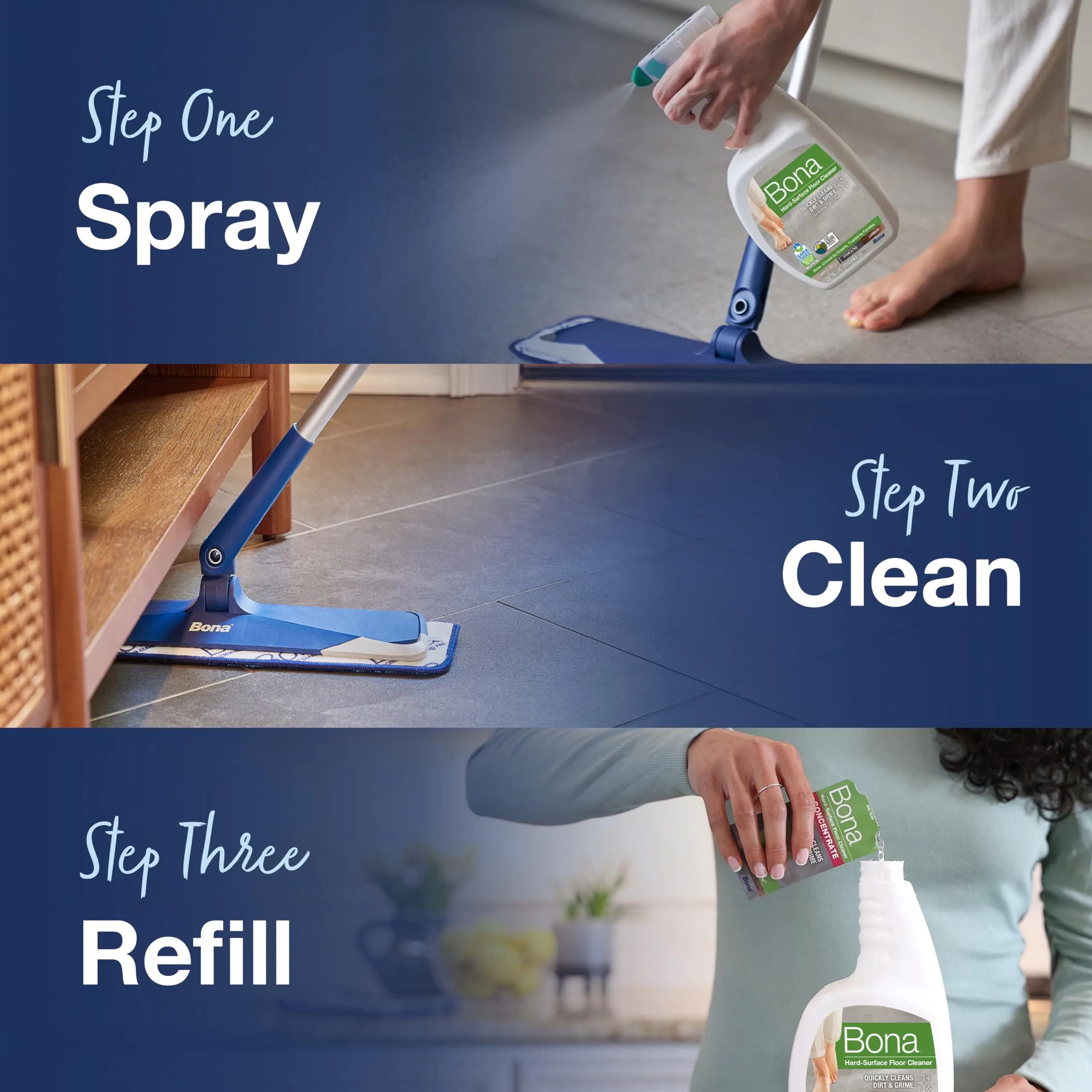 Bona Multi-Surface Floor Cleaner Spray 946ml (32 fl oz) | pH-Neutral, Residue-Free Formula for Tile, Stone, Laminate & Vinyl - view 8