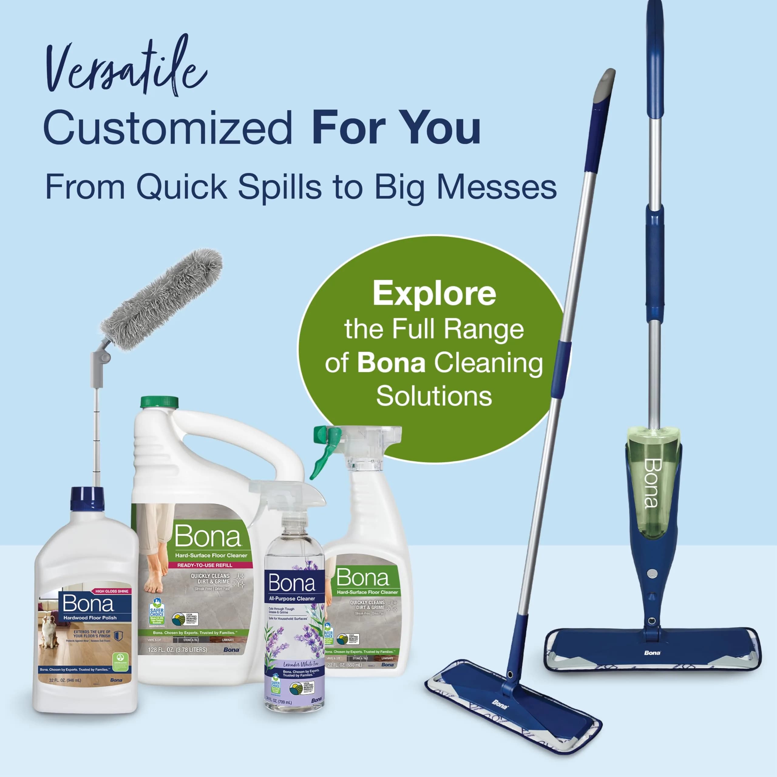 Bona Multi-Surface Floor Cleaner Spray 946ml (32 fl oz) | pH-Neutral, Residue-Free Formula for Tile, Stone, Laminate & Vinyl - view 9