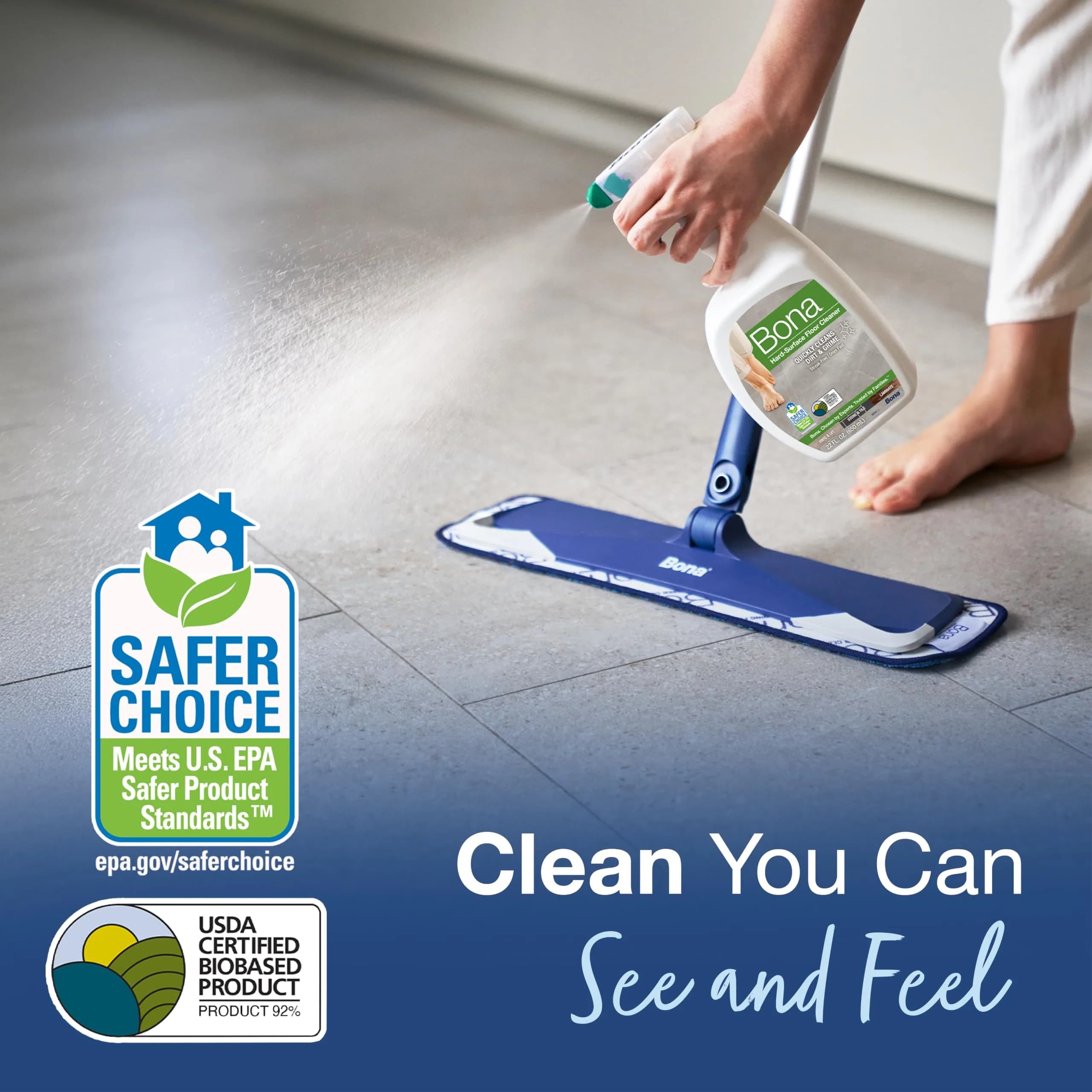 Bona Unscented Multi-Surface Floor Cleaner Spray, 32 Fl Oz | Residue-Free for Stone, Tile, Laminate & Vinyl - view 4
