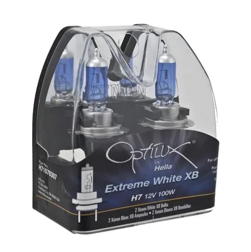 Hella Optilux XB Series H7 Xenon White Halogen Bulbs 12V 100W (2-Pack) thumbnail 2