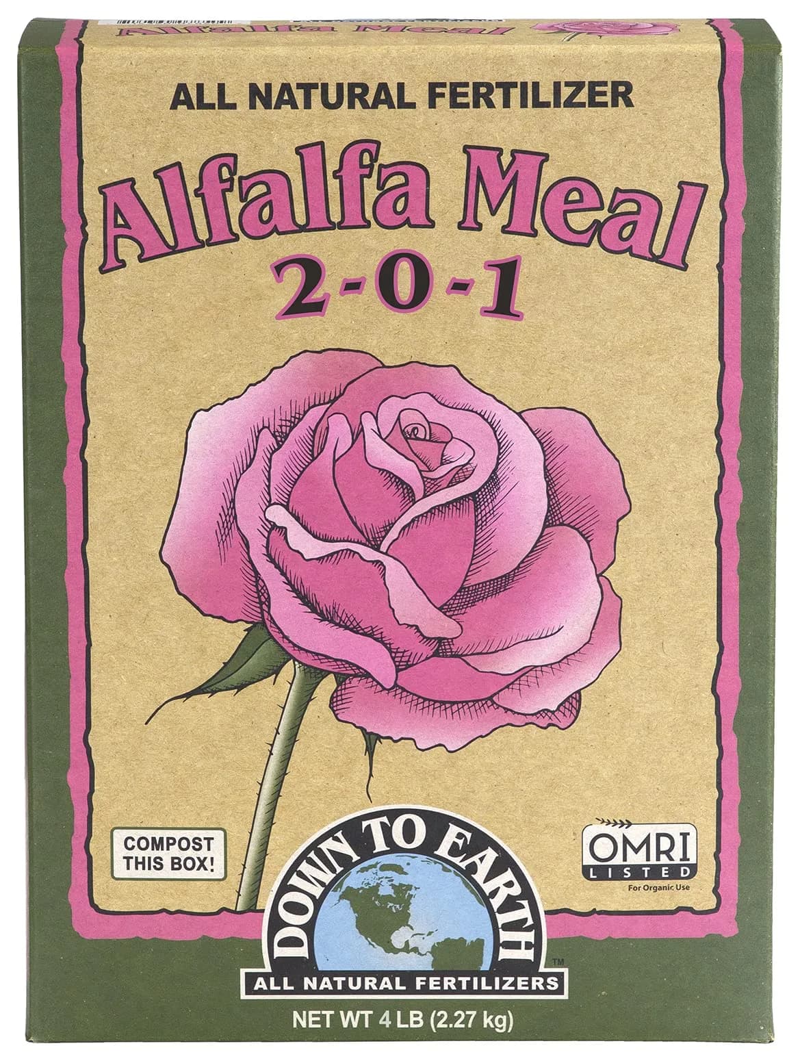 Down To Earth All Natural Fertilizers Organic Alfalfa Meal 4 lb | Organic Soil Conditioner & Plant Growth Support — Original Version