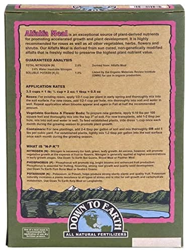 Down To Earth All Natural Fertilizers Organic Alfalfa Meal 4 lb | Organic Soil Conditioner & Plant Growth Support thumbnail 2