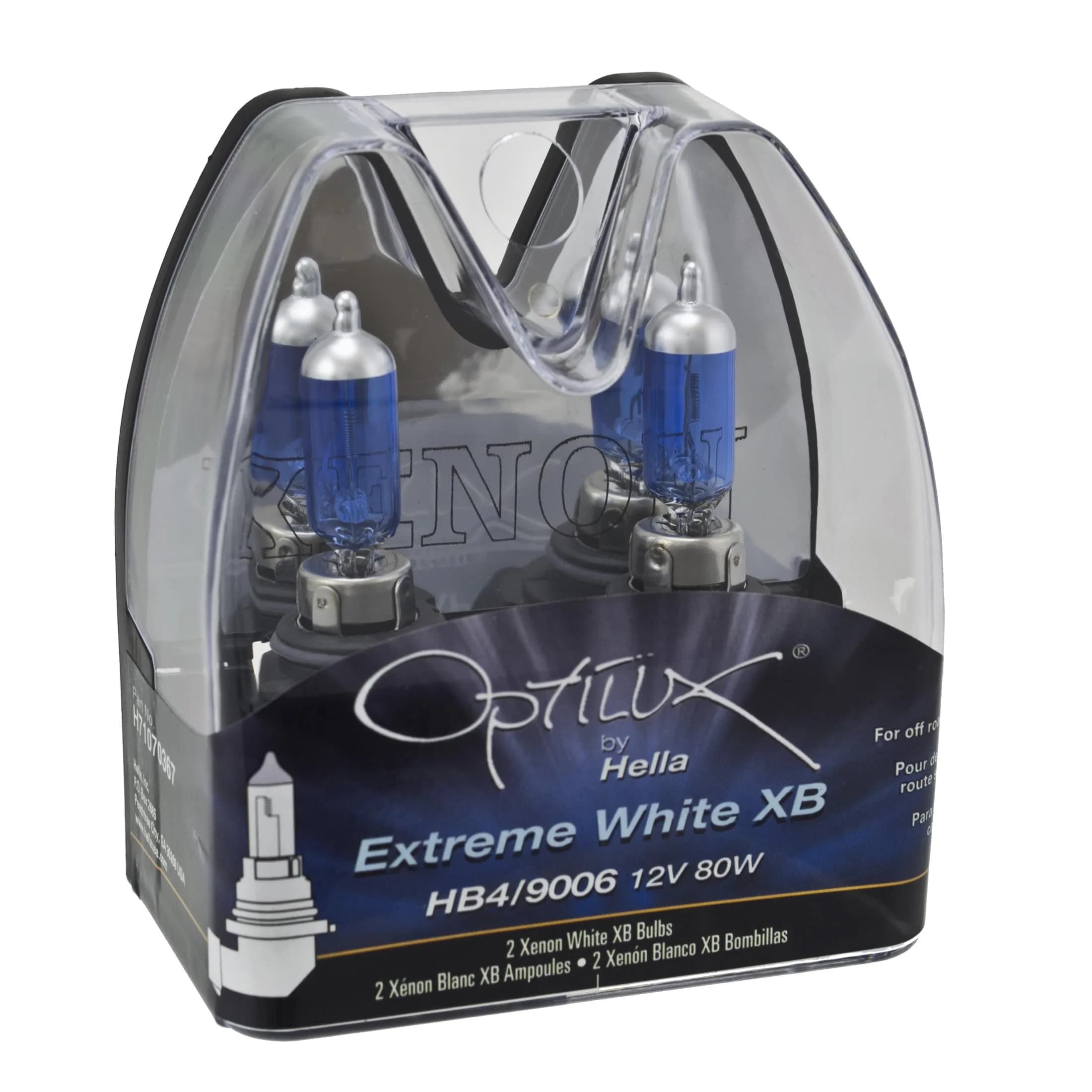 Hella H71070367 Optilux XB Series HB1 HB4 9006 Xenon White Halogen Bulbs, 12V, 80W | Superior Off-Road Performance