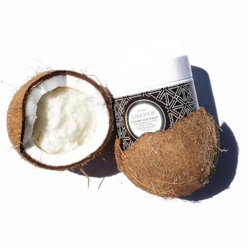 LALICIOUS Sugar Coconut Exfoliating & Moisturizing Body Scrub 16oz | Gently Buffs & Hydrates Sensitive Skin thumbnail 6