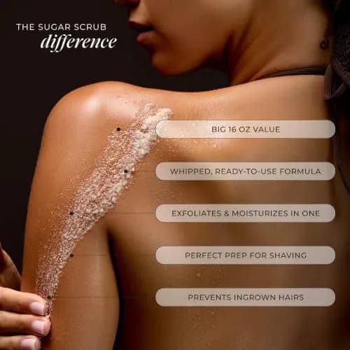 LALICIOUS Sugar Coconut Exfoliating & Moisturizing Body Scrub 16oz | Gently Buffs & Hydrates Sensitive Skin thumbnail 2