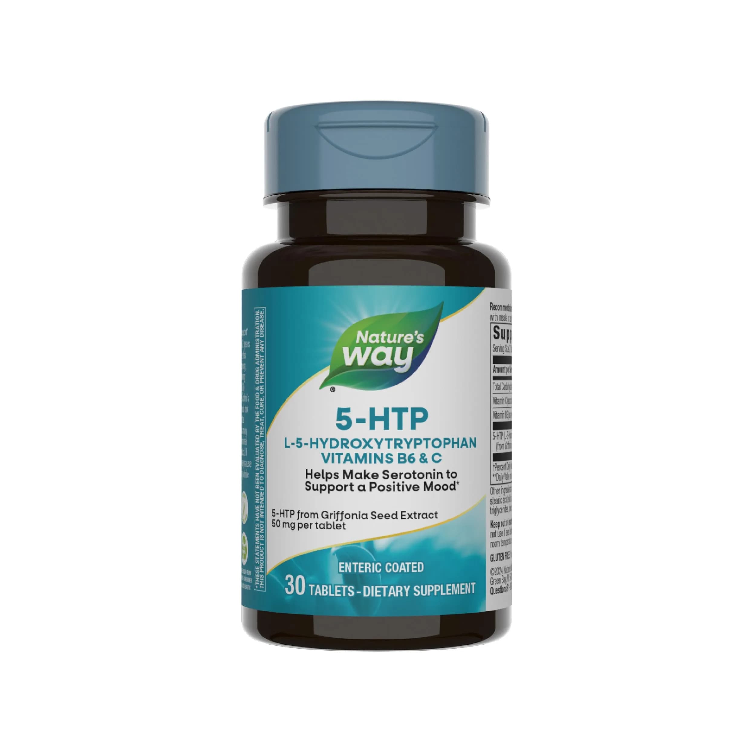 Nature's Way 5-HTP, L-5-Hydroxytryptophan, 30 Tablets | Supports Serotonin & Mood — Tablet