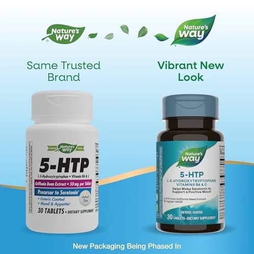 Nature's Way 5-HTP, L-5-Hydroxytryptophan, 30 Tablets | Supports Serotonin & Mood thumbnail 3