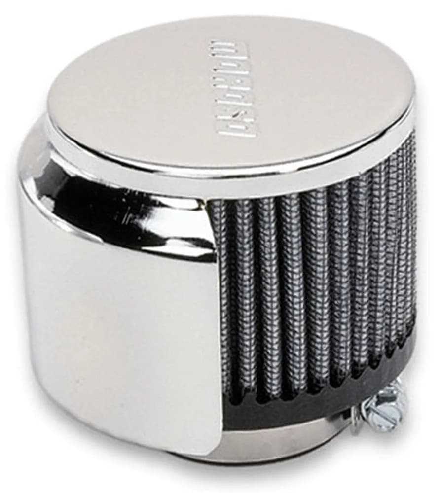 Moroso Valve Cover Filter Breather | Universal Fit, Silver | Engine Air Filter