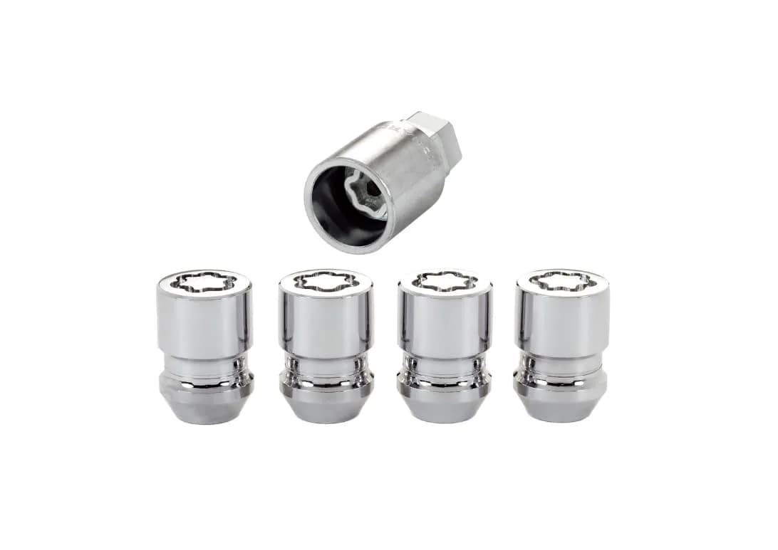 McGard 24154 Chrome Cone Seat Wheel Locks M12 x 1.25 Thread Size 4 Locks 1 Key | Secure Wheels Against Theft