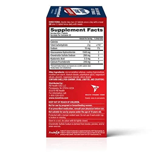 Move Free Triple Strength Glucosamine Chondroitin Hyaluronic Acid Joint Supplement 80 Count | Supports 5 Signs of Joint Health thumbnail 4