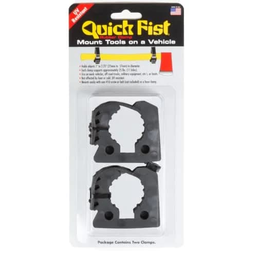Quick Fist Original Clamp for Tools & Equipment 1" - 2-1/4" Diameter (2-Pack, Black) | Mounts Securely to Vehicles, Walls, ATVs thumbnail 1