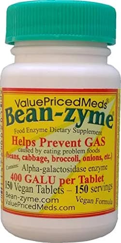 Bean-Zyme Gas Relief Extra Strength 150 ct (150 Tablets) | Alpha Galactosidase 400 GALU per Tablet thumbnail 1