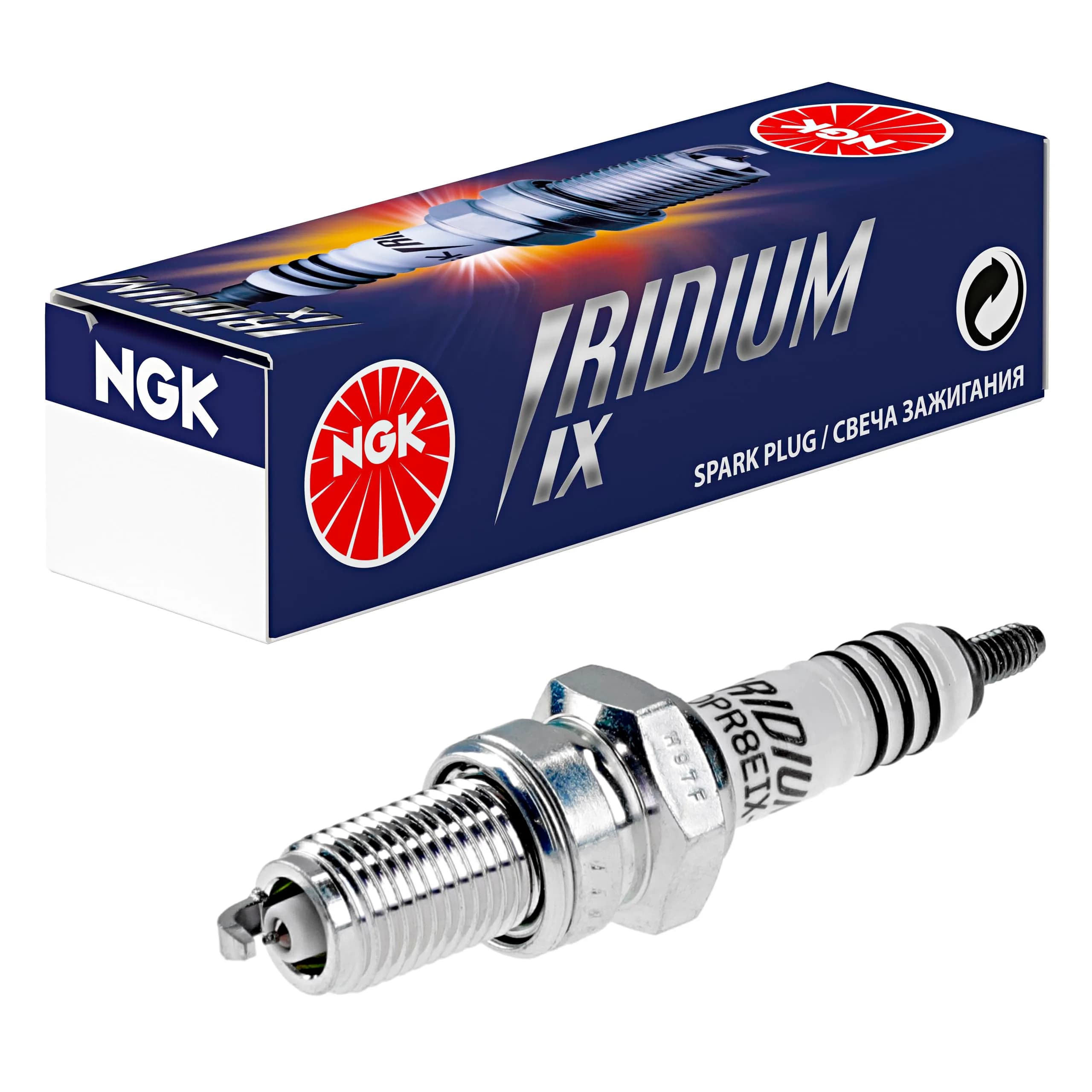 NGK DPR8EIX-9 Iridium IX Spark Plug 12mm (0.47 in) | Extreme Ignitability for Performance Engines