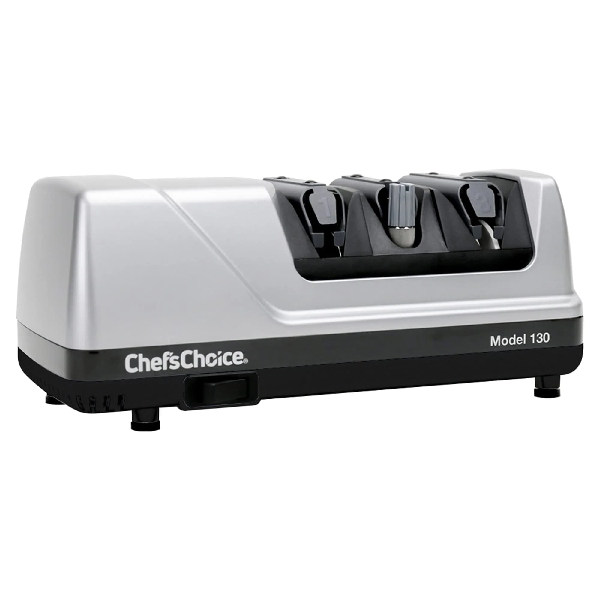 Chef's Choice Knife Sharpener 3-Stage Silver | Diamond Abrasives & Precision Guides