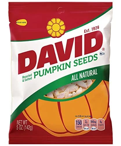 David Seeds Salted & Roasted Pumpkin Seeds 5 OZ | Keto Friendly Snack, 12 Pack thumbnail 1