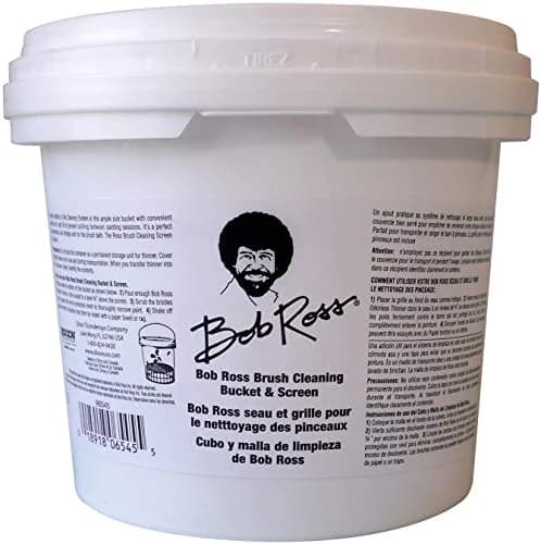 Bob Ross Thinner Bucket with Screen | 6.25" Round Plastic Paint Bucket for Painting Supplies thumbnail 2