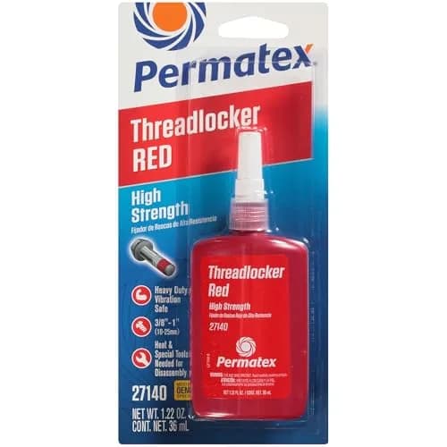 Permatex High Strength Threadlocker Red 36 ml | 3,000 PSI Locking Power for Automotive & Industrial Use thumbnail 1