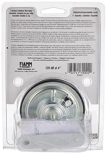 FIAMM 72002 HIGH Note Replacement Horn | 125dB, 12V, Aluminum Coil Motor, Universal Fit thumbnail 2