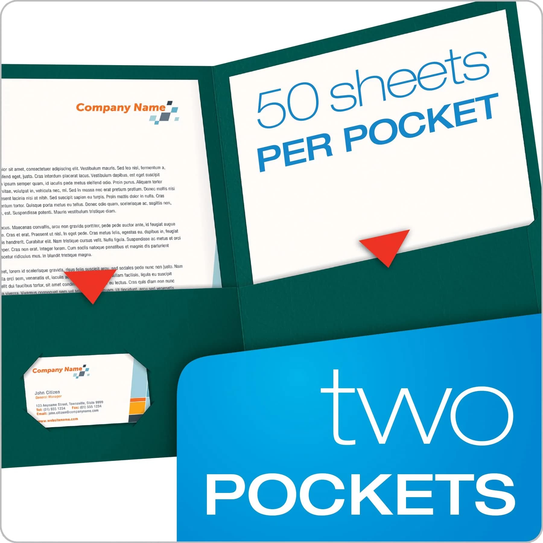 Oxford Twin-Pocket Folders, Textured Paper, Letter Size, Teal, Box of 25 | Durable Organization for School & Office - view 2