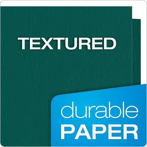 Oxford Twin-Pocket Folders Textured Paper Letter Size Teal Holds 100 Sheets Box of 25 | Heavy Paper Texture thumbnail 4