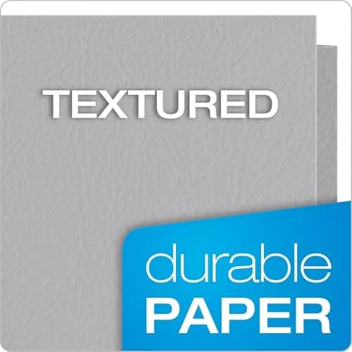 Oxford Twin-Pocket Folders, Letter Size, Gray, Box of 25 | Textured Paper, Holds 100 Sheets thumbnail 5